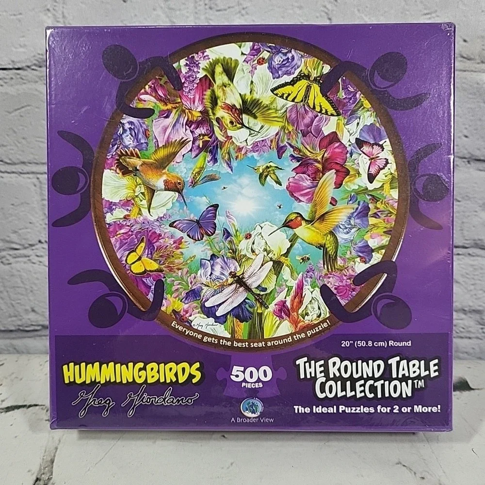 Hummingbirds Round Table Puzzle -‎ 500 Pieces Jigsaw Puzzles New Sealed